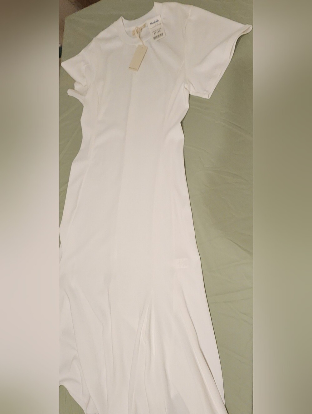 MELLODAY White Maxi Dress with Short Sleeves